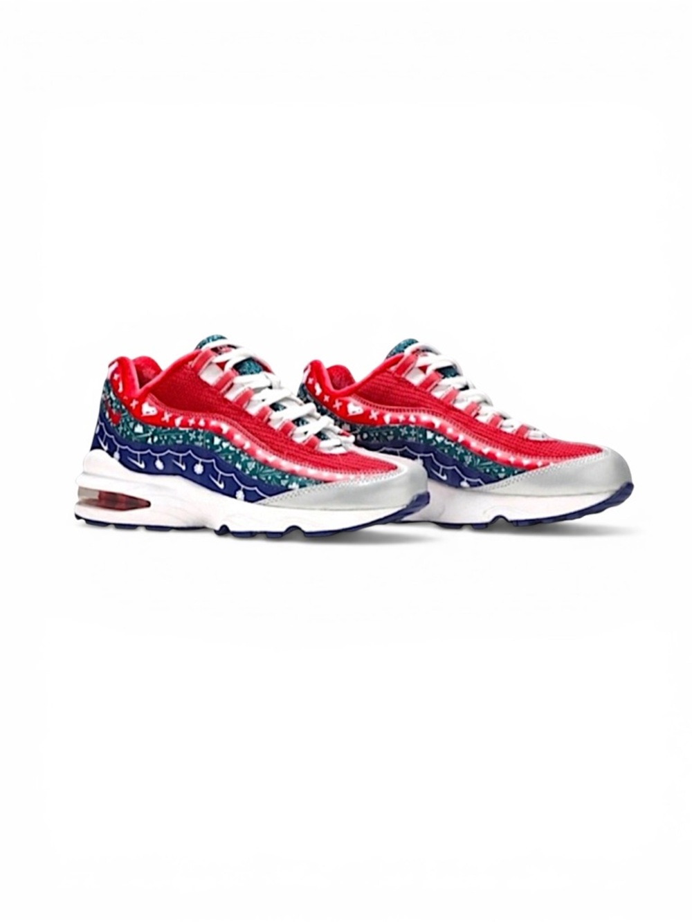 Nike Air Max‎ 98 Ugly Christmas Sweater Red Green Holiday Shoes 5.5Y/Women's 7
